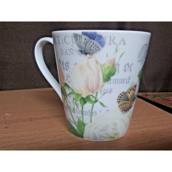 Royal Horticultural Society Pimpernel Tea Cup Antique Roses 8451 cream pink grn - Picture 2 of 11